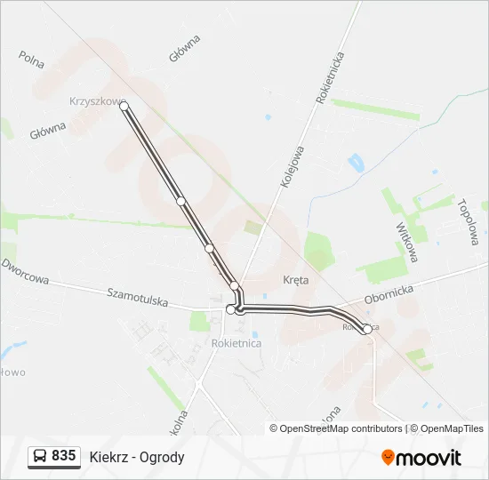 Автобус 835: карта маршрута