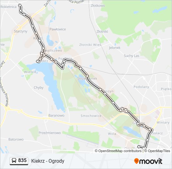 835 bus Line Map