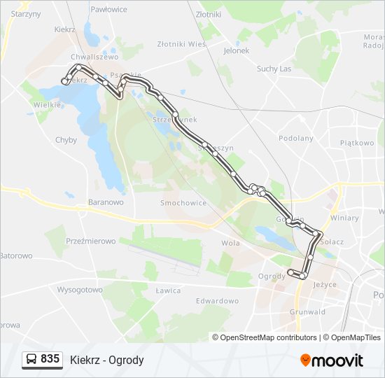 Автобус 835: карта маршрута