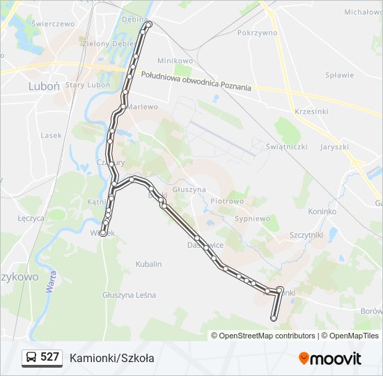 527 bus Line Map