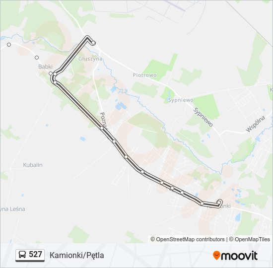 527 bus Line Map