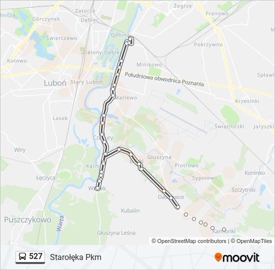 527 bus Line Map