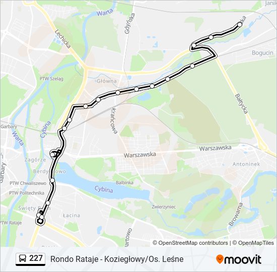 227 bus Line Map