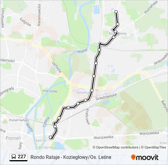 227 bus Line Map