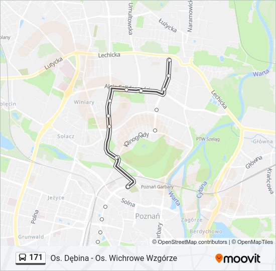 171 bus Line Map