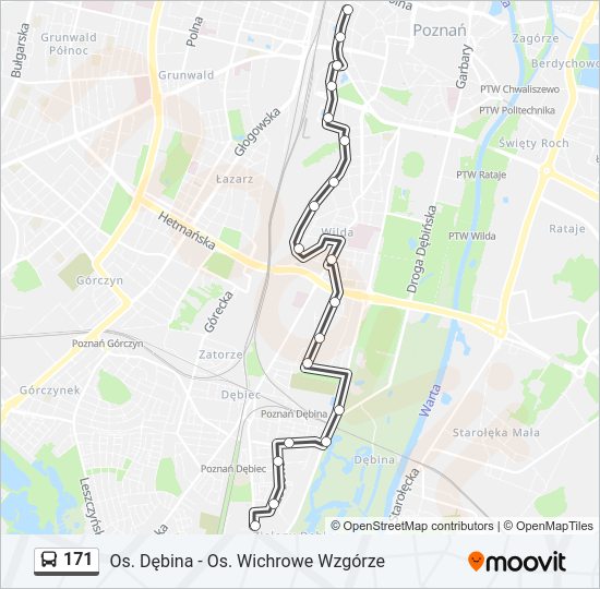 171 bus Line Map