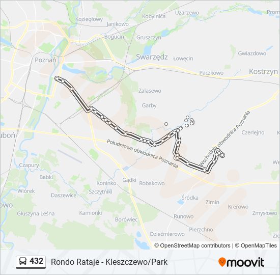 432 bus Line Map