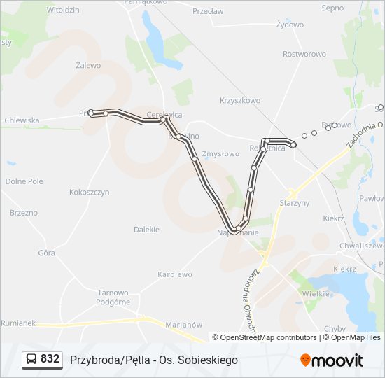 832 bus Line Map