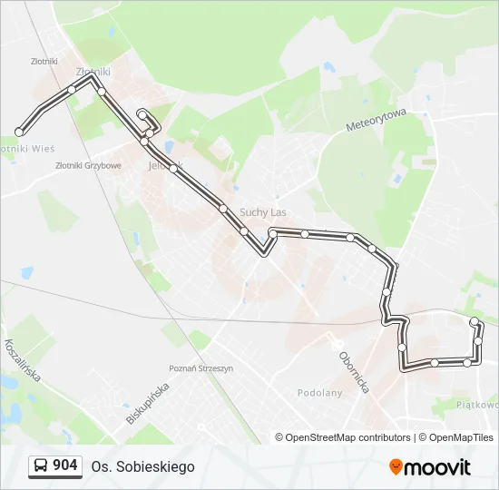 904 Bus Line Map