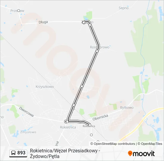 Автобус 893: карта маршрута