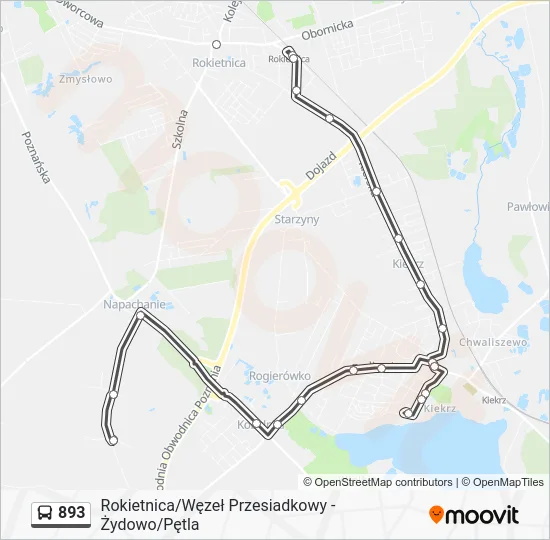 Автобус 893: карта маршрута