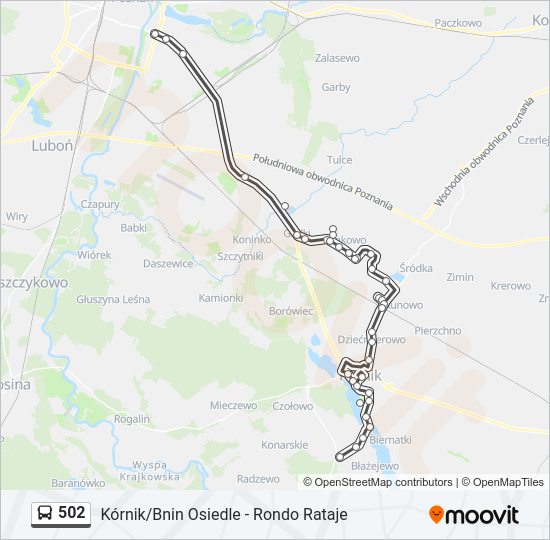 502 bus Line Map