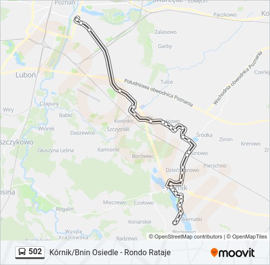 502 bus Line Map