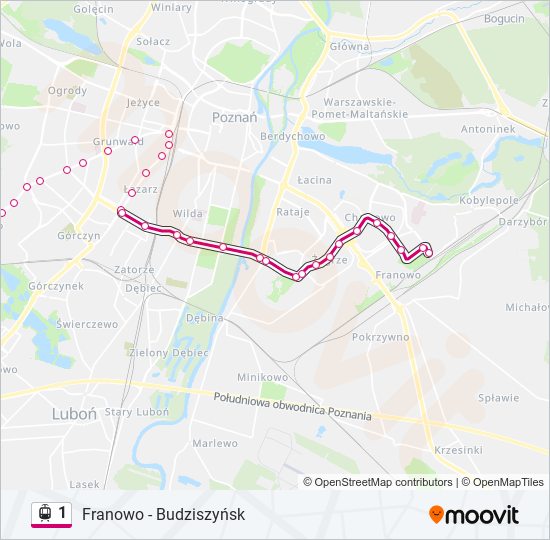 1 light rail Line Map