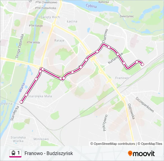1 Light Rail Line Map