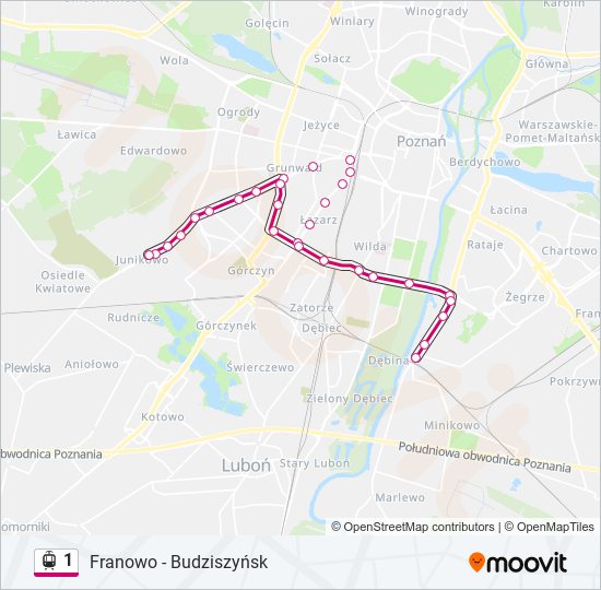 1 light rail Line Map