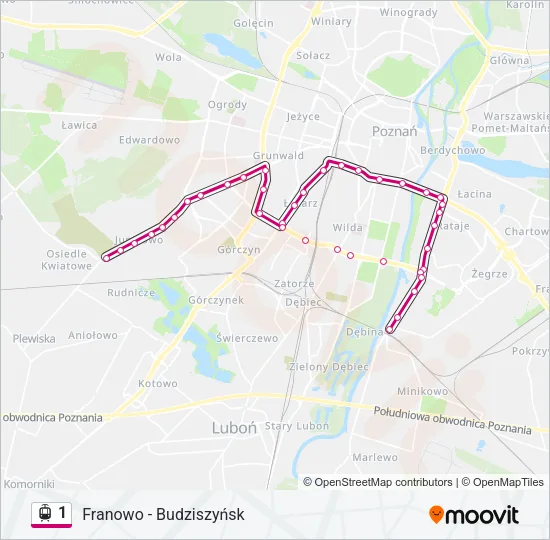 1 Light Rail Line Map