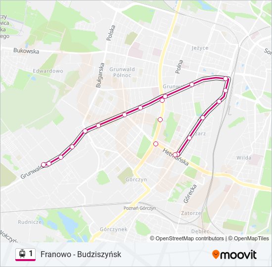 1 light rail Line Map