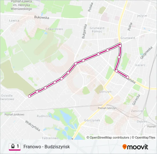 1 Light Rail Line Map