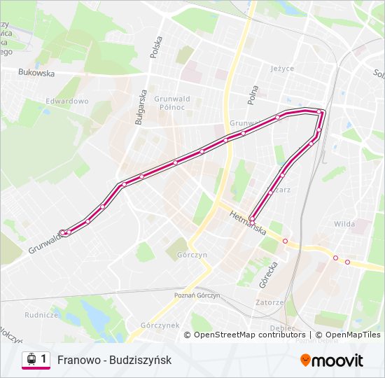 1 light rail Line Map