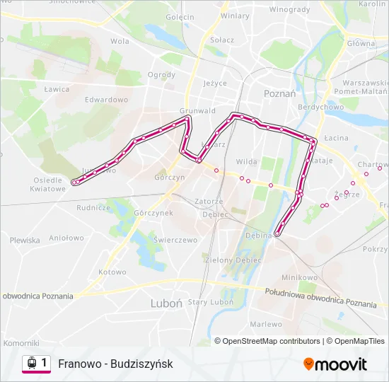 1 Light Rail Line Map