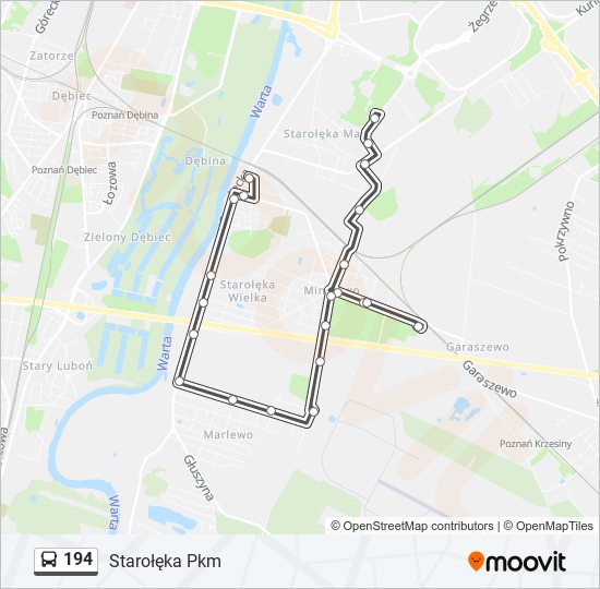 194 bus Line Map