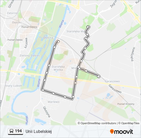 194 bus Line Map