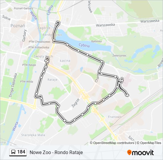 184 bus Line Map