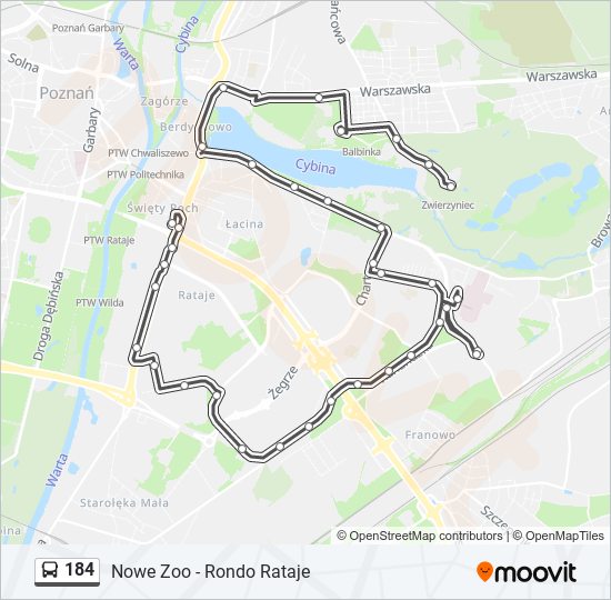 184 bus Line Map