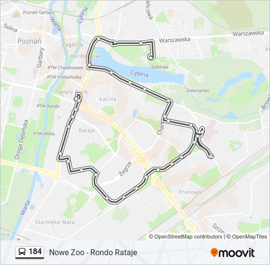 184 bus Line Map