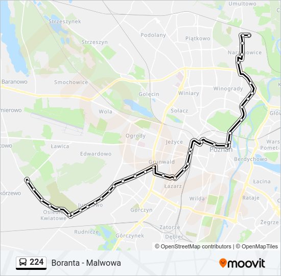 224 bus Line Map