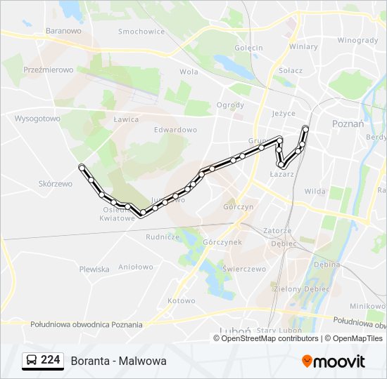 224 bus Line Map