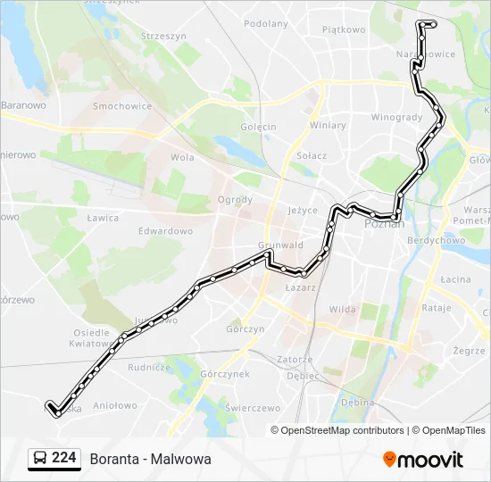 Автобус 224: карта маршрута