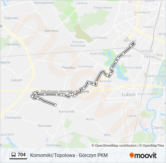 704 bus Line Map