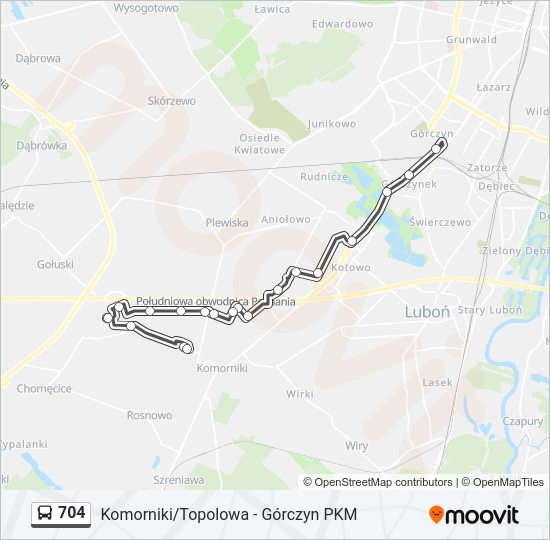 704 bus Line Map