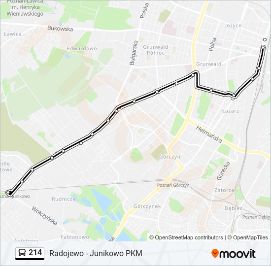 214 bus Line Map