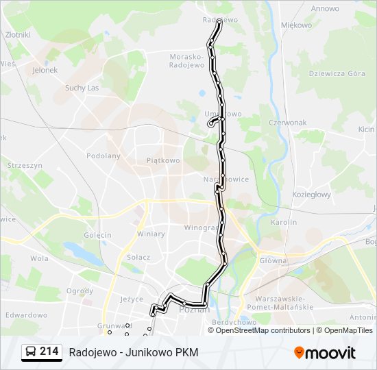 214 bus Line Map