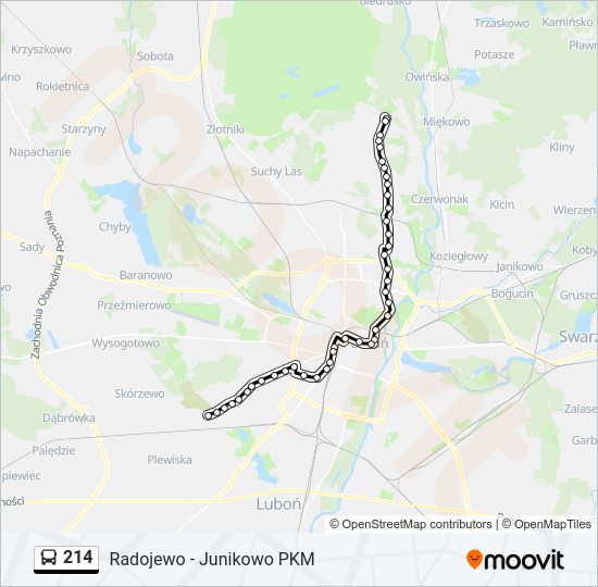 214 bus Line Map