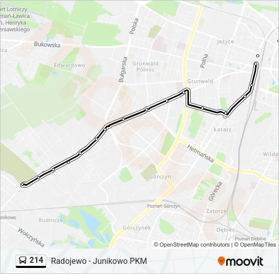 214 Bus Line Map