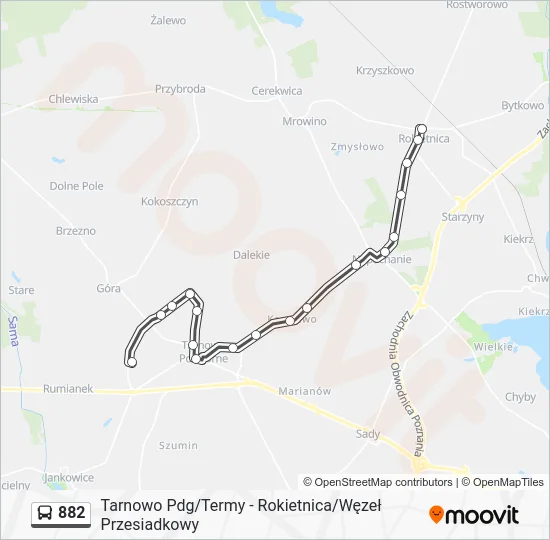 Автобус 882: карта маршрута