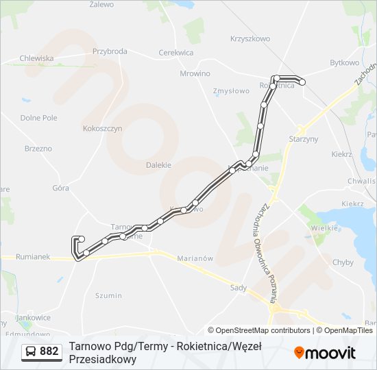 882 bus Line Map