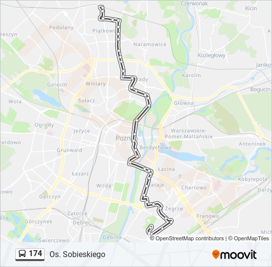 174 bus Line Map