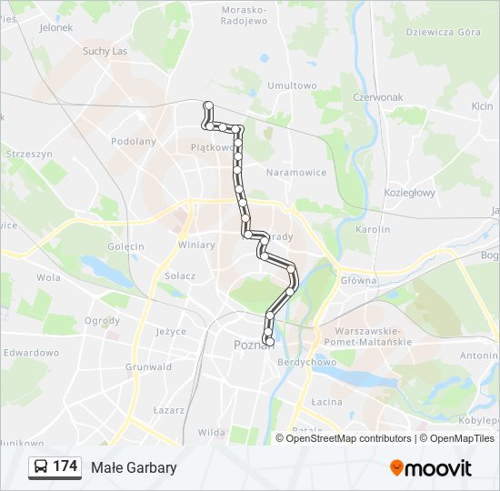 174 bus Line Map