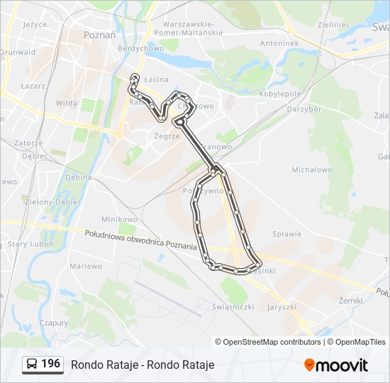 196 bus Line Map