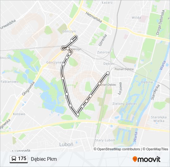 175 bus Line Map