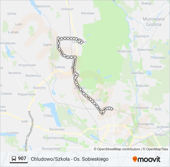 907 bus Line Map