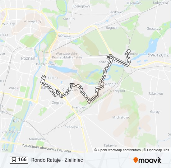 166 bus Line Map