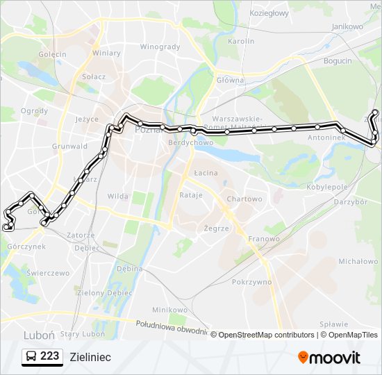 223 bus Line Map