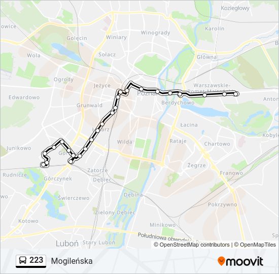 223 bus Line Map