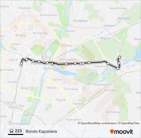 223 bus Line Map